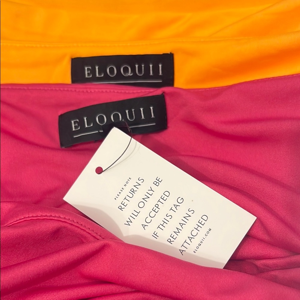 Eloquii Orange and Pink Halter tops